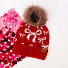 Bow Down Beanie-Red-Dear Me Southern Boutique, located in DeRidder, Louisiana