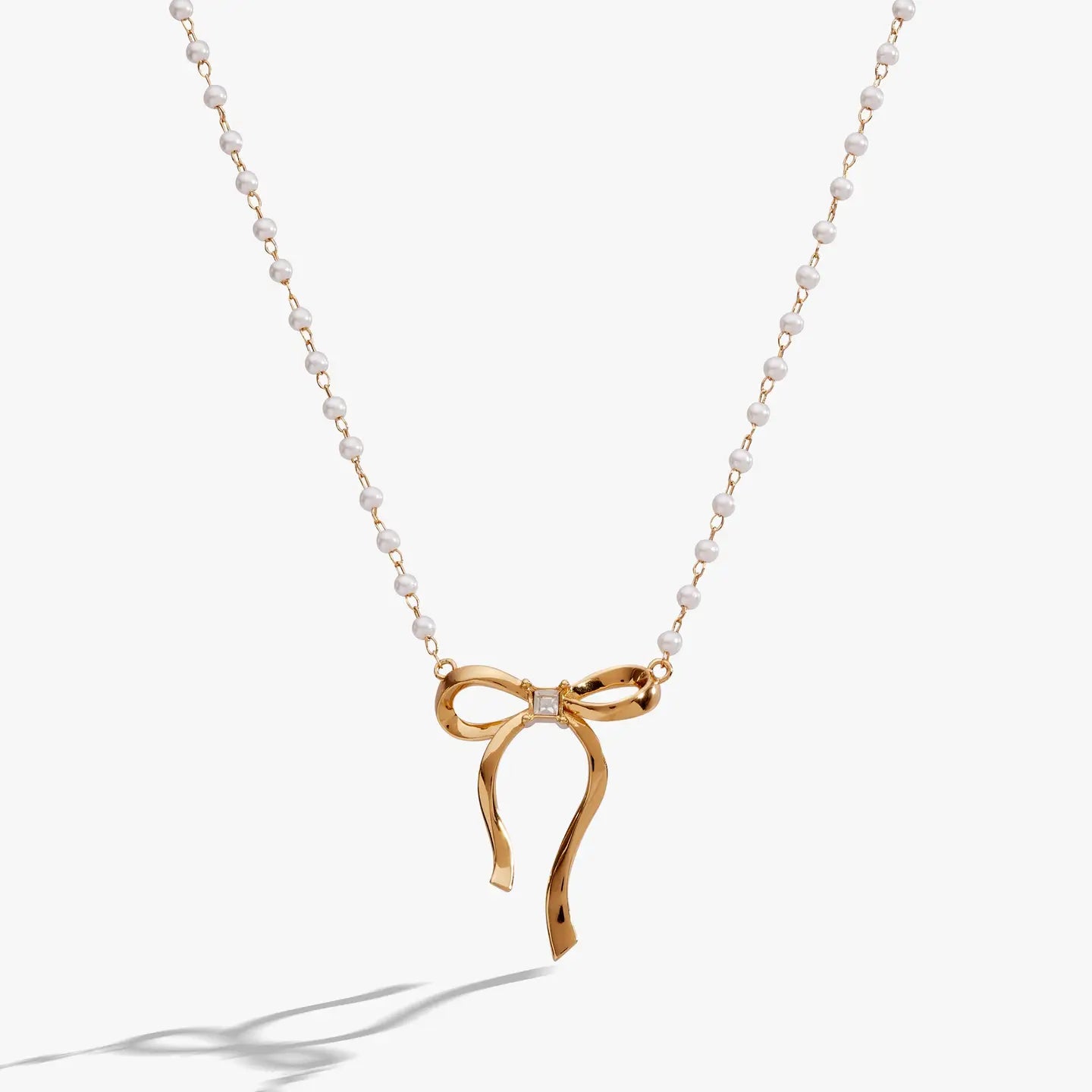 Bow Pearl Coquette Necklace-Necklaces-Dear Me Southern Boutique, located in DeRidder, Louisiana