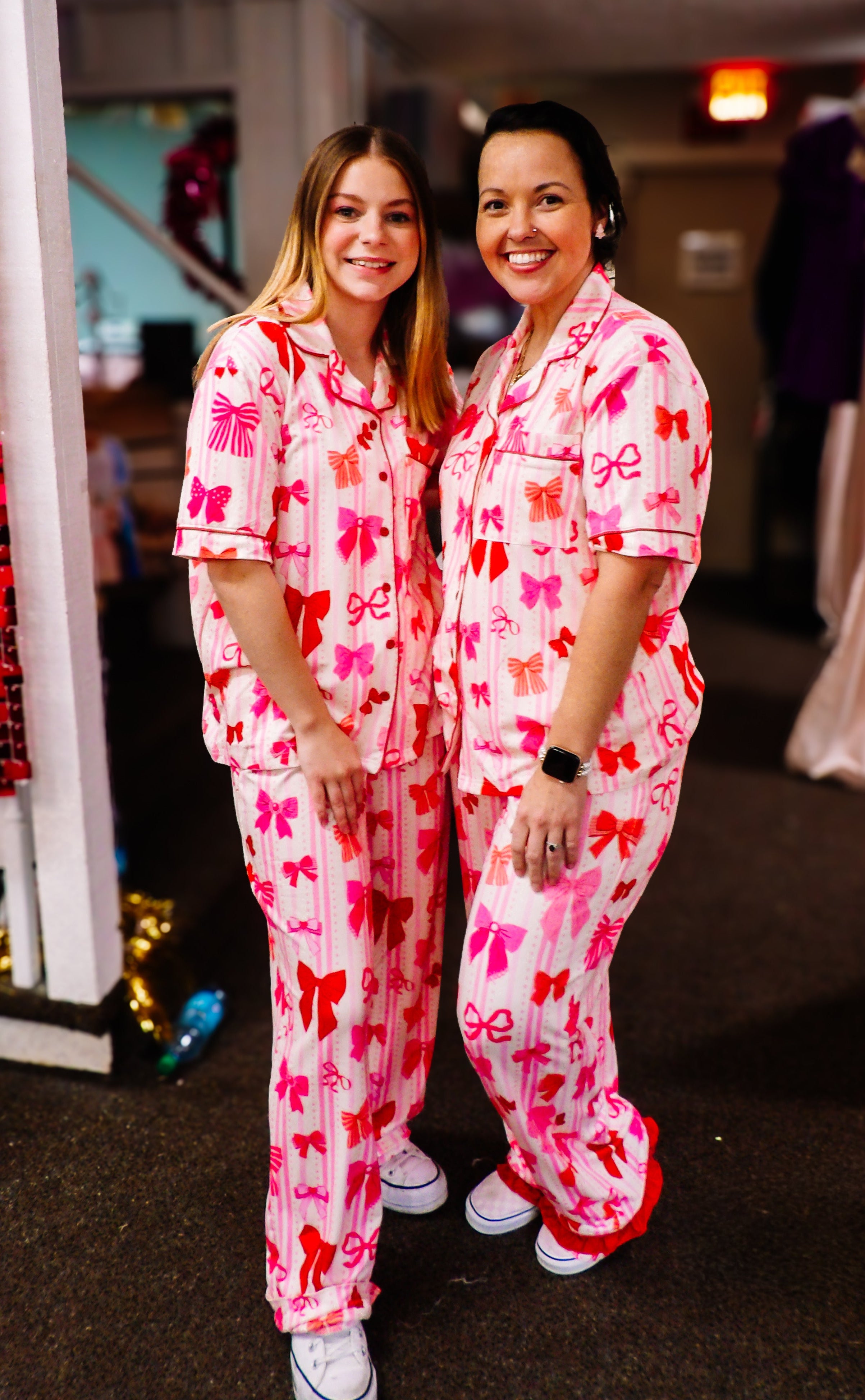 Bow Romance Ruffle Pajama Set-Pajamas-Dear Me Southern Boutique, located in DeRidder, Louisiana