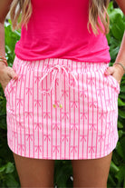 Bow Stripes Everyday Skort-Skort-Dear Me Southern Boutique, located in DeRidder, Louisiana