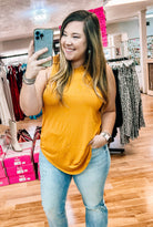 Breezy Versatile Tank- Golden Mustard-Tank Tops-Dear Me Southern Boutique, located in DeRidder, Louisiana