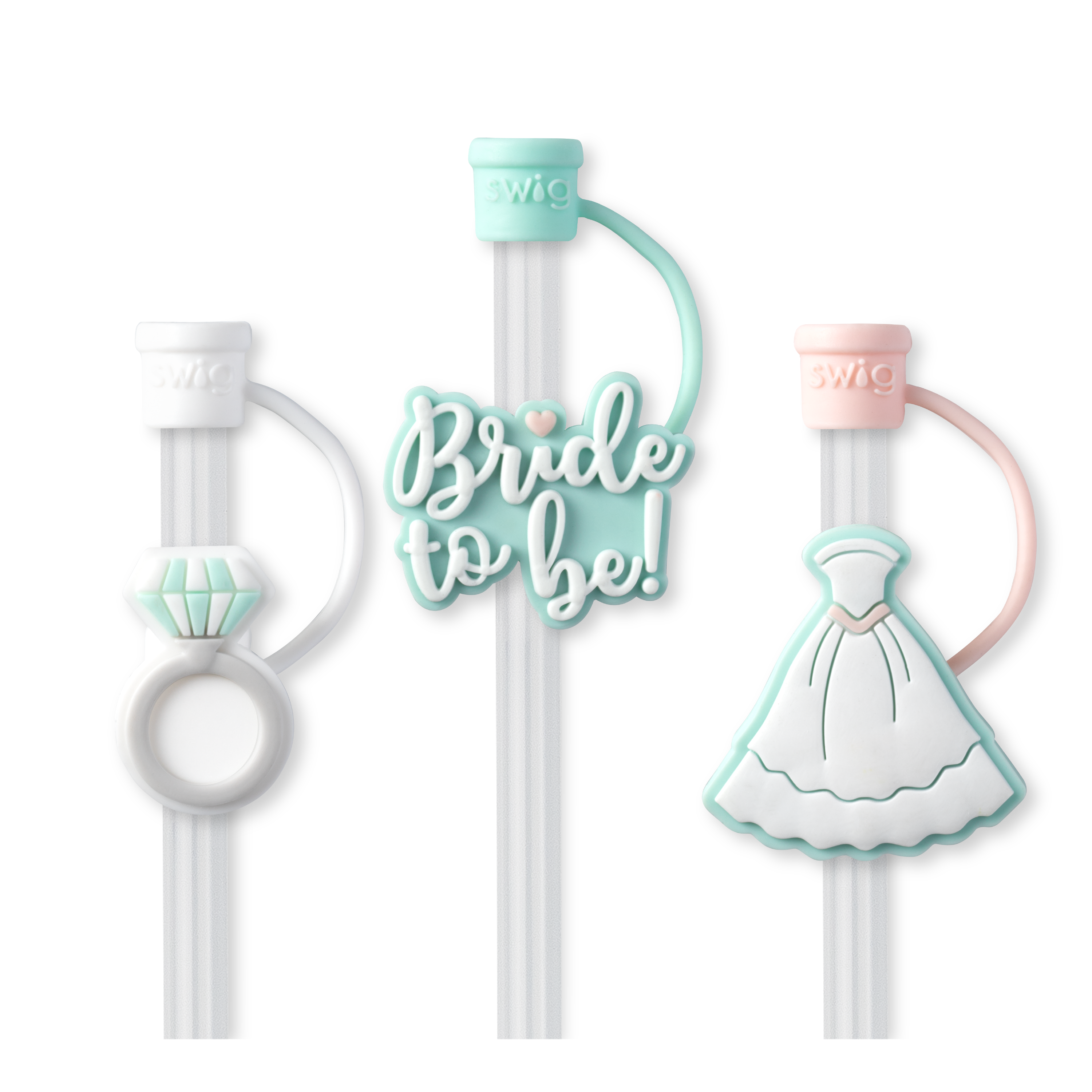 Bride To Be Swig Straw Topper Set-Straw Toppers-Dear Me Southern Boutique, located in DeRidder, Louisiana