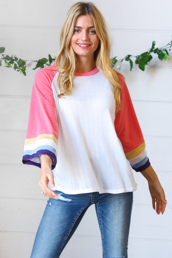 Bright Day Wide Sleeve Pullover-Dear Me Southern Boutique, located in DeRidder, Louisiana