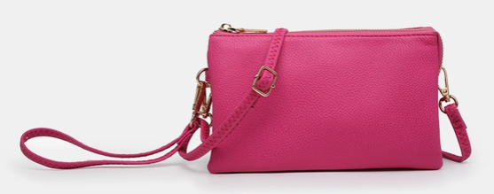 Bright Pink Riley Crossbody/Wristlet-Bags-Dear Me Southern Boutique, located in DeRidder, Louisiana
