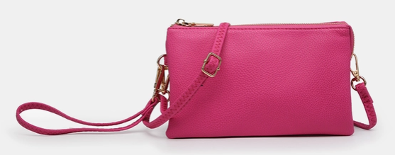 Bright Pink Riley Crossbody/Wristlet-Wristlets-Dear Me Southern Boutique, located in DeRidder, Louisiana