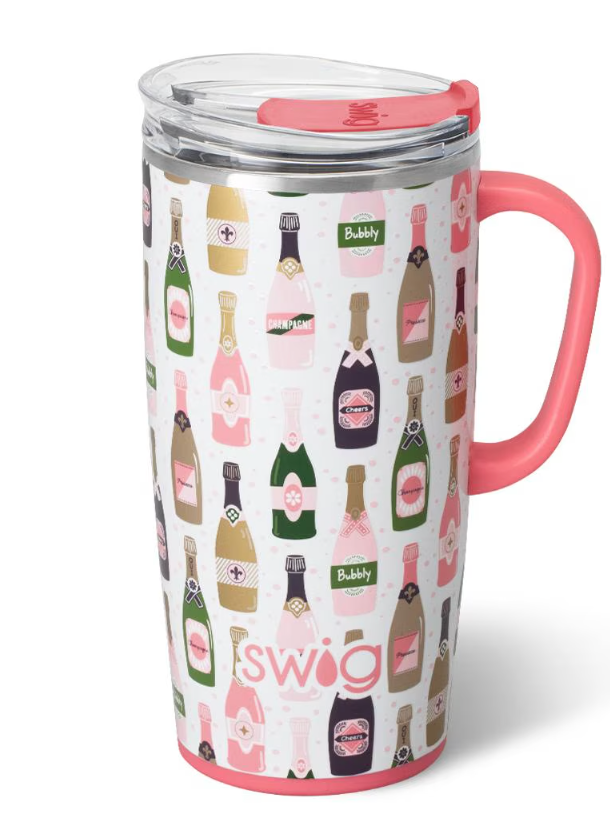 Bubbly Swig Travel Mug 22oz-Travel Mugs-Dear Me Southern Boutique, located in DeRidder, Louisiana
