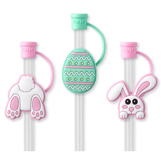 Bunny Trail Swig Straw Topper Set-Drinkwear-Dear Me Southern Boutique, located in DeRidder, Louisiana