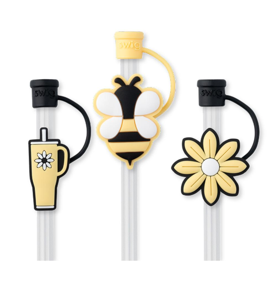 Busy Bee Swig Straw Topper Set-Straw Toppers-Dear Me Southern Boutique, located in DeRidder, Louisiana