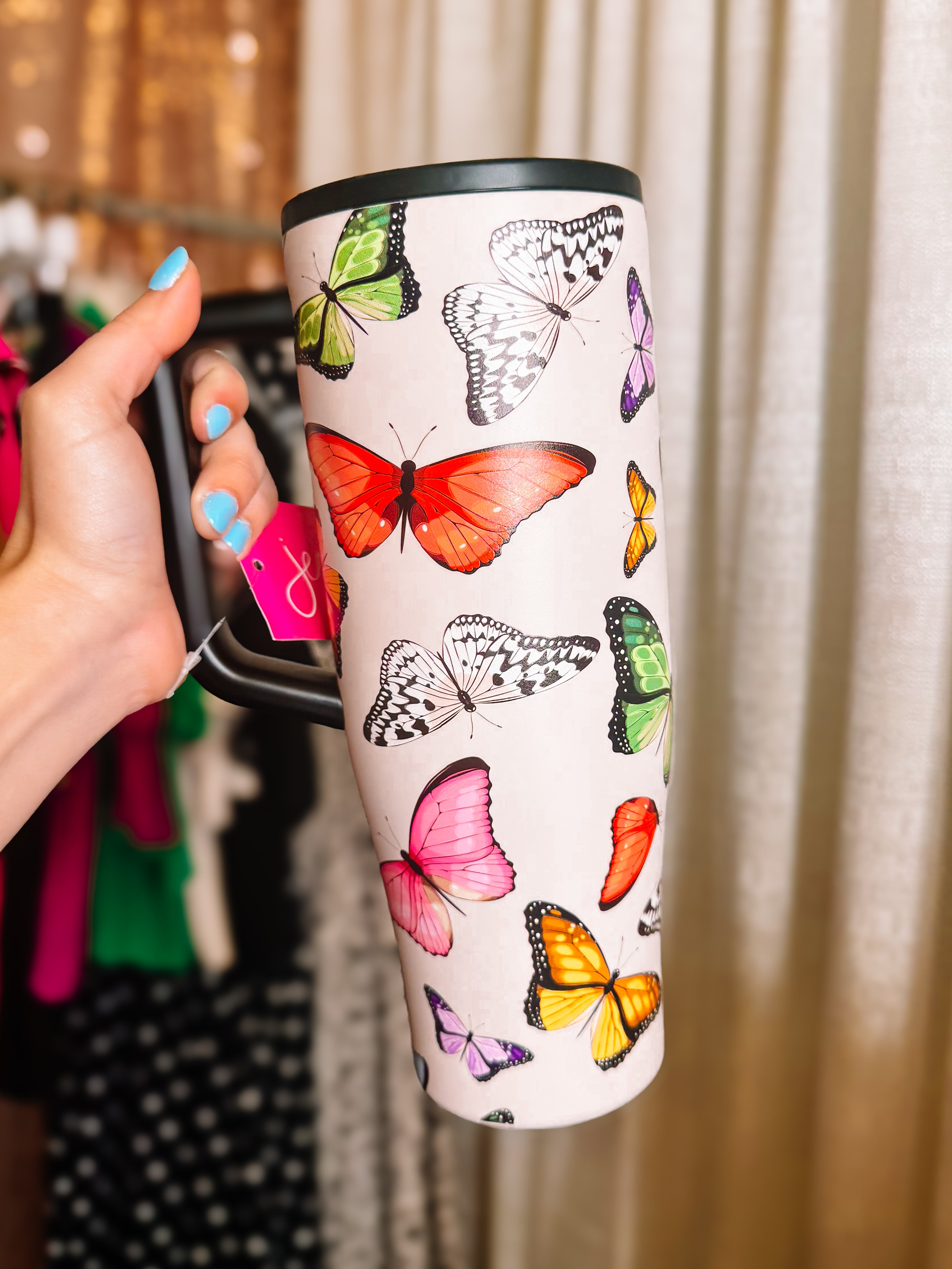 Butterfly Bliss Sleek Tumbler-Drinkwear-Dear Me Southern Boutique, located in DeRidder, Louisiana