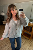 Cable Cardigan - Grey-Cardigan-Dear Me Southern Boutique, located in DeRidder, Louisiana