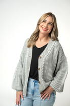 Cable Cardigan - Grey-Presales-Dear Me Southern Boutique, located in DeRidder, Louisiana