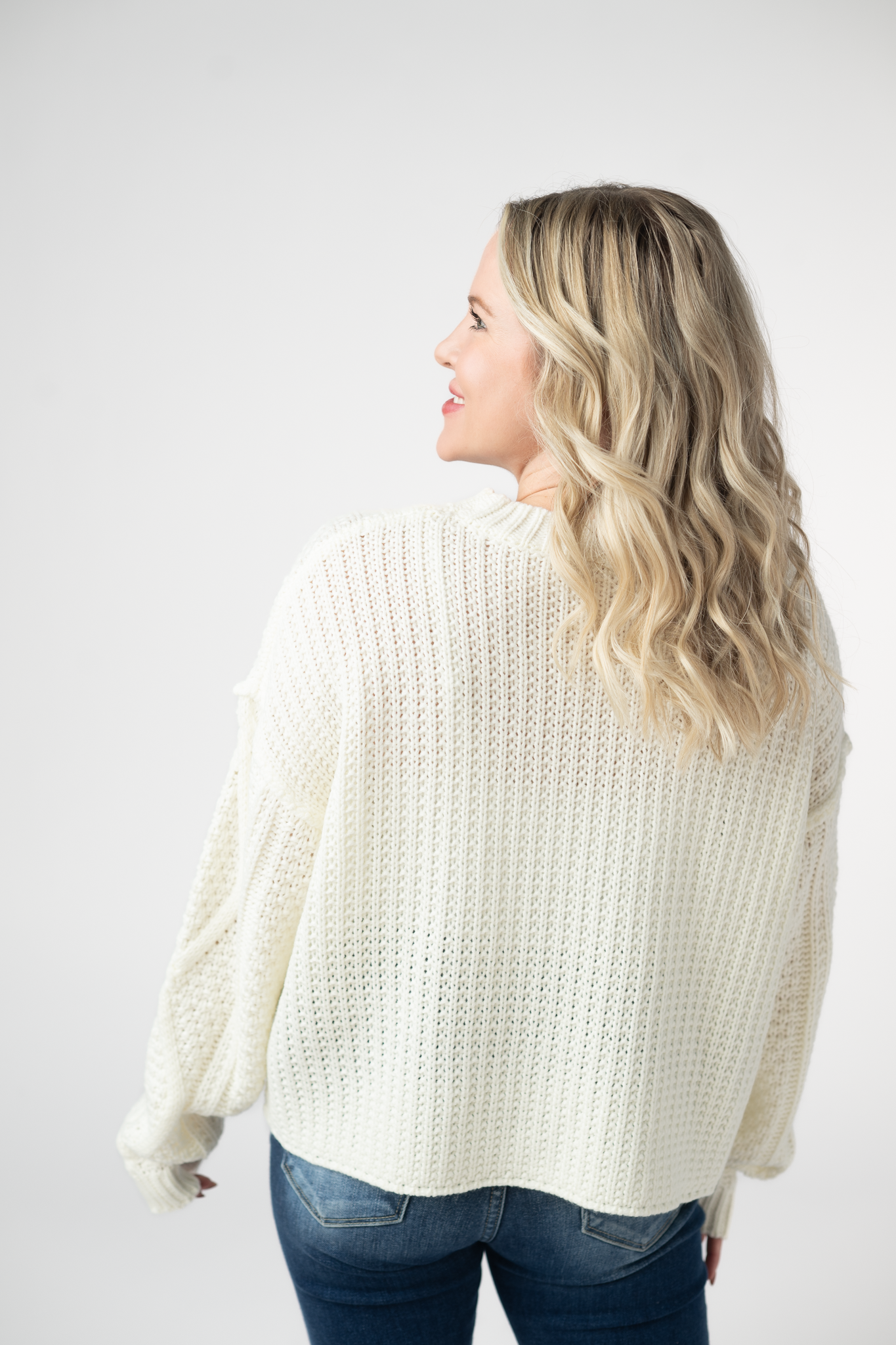 Cable Knit Sweater - Ivory-sweater-Dear Me Southern Boutique, located in DeRidder, Louisiana