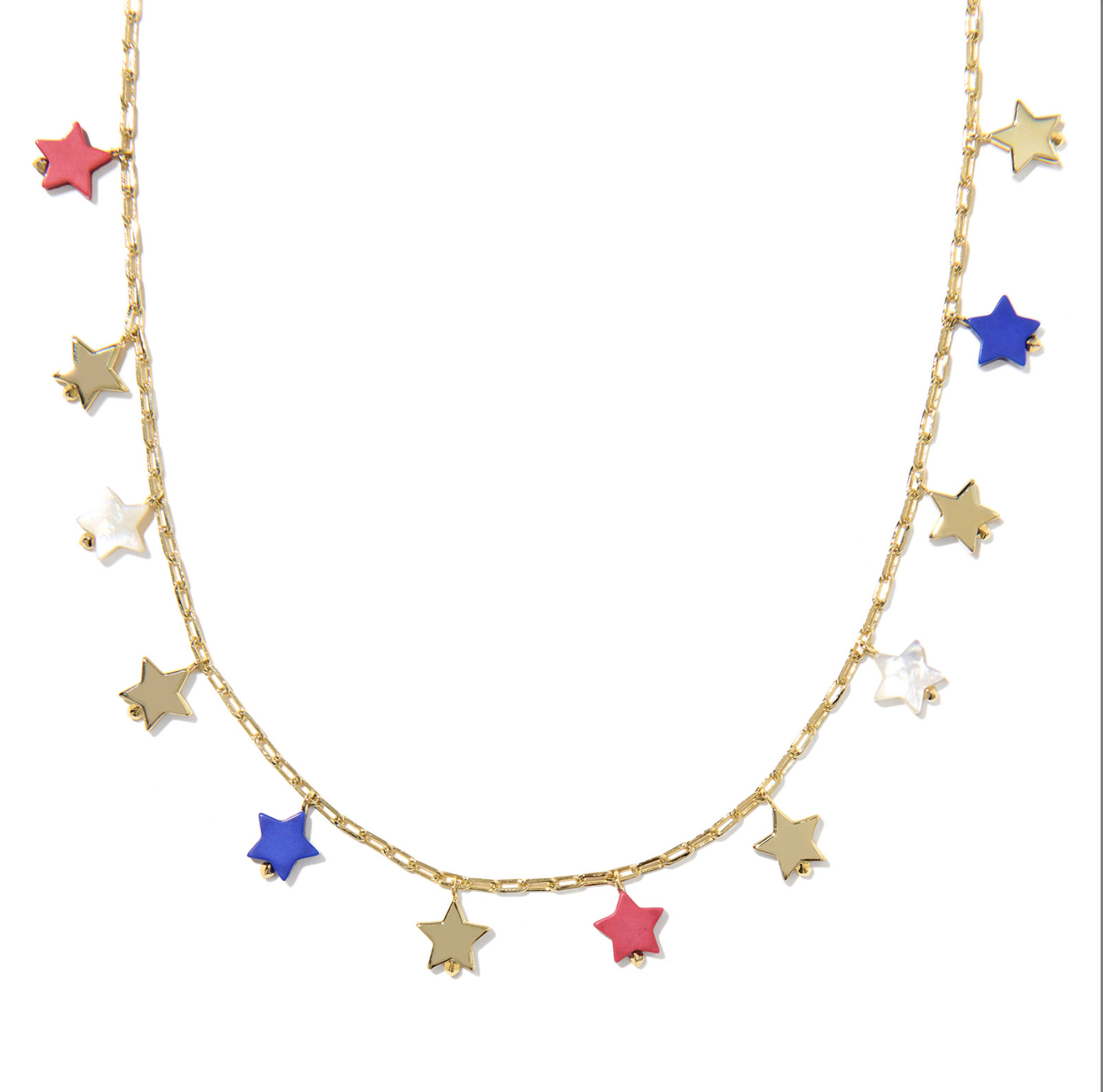 Camila Strand Necklace Gold- Red, White, and Blue Mix-Jewelry-Dear Me Southern Boutique, located in DeRidder, Louisiana