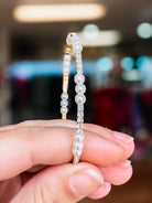 Cannon Single Pearl Crystal Bangle-Bracelets-Dear Me Southern Boutique, located in DeRidder, Louisiana