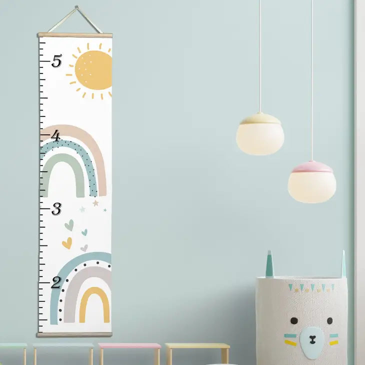 Canvas Kids Growth Chart - Rainbow-Kids-Dear Me Southern Boutique, located in DeRidder, Louisiana
