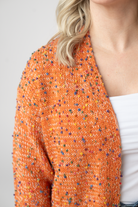 Carly Confetti Dot Cardigan - Pumpkin-Cardigan-Dear Me Southern Boutique, located in DeRidder, Louisiana