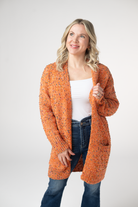 Carly Confetti Dot Cardigan - Pumpkin-Cardigan-Dear Me Southern Boutique, located in DeRidder, Louisiana
