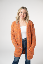 Carly Confetti Dot Cardigan - Pumpkin-Cardigan-Dear Me Southern Boutique, located in DeRidder, Louisiana