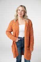 Carly Confetti Dot Cardigan - Pumpkin-Cardigan-Dear Me Southern Boutique, located in DeRidder, Louisiana