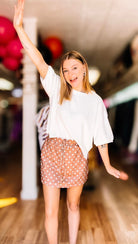 Casual Upgrade Half Sleeve Luxe Top- White-Dear Me Southern Boutique, located in DeRidder, Louisiana