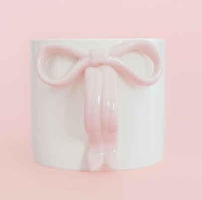 Ceramic Bow Coffee Mug-Mugs-Dear Me Southern Boutique, located in DeRidder, Louisiana