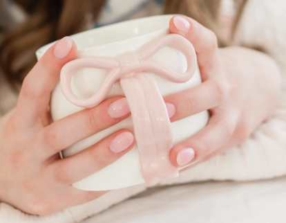 Ceramic Bow Coffee Mug-Mugs-Dear Me Southern Boutique, located in DeRidder, Louisiana