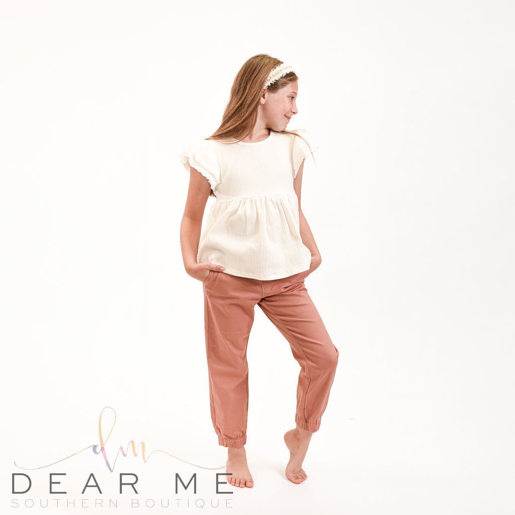 Charley Blush Joggers-Dear Me Southern Boutique, located in DeRidder, Louisiana