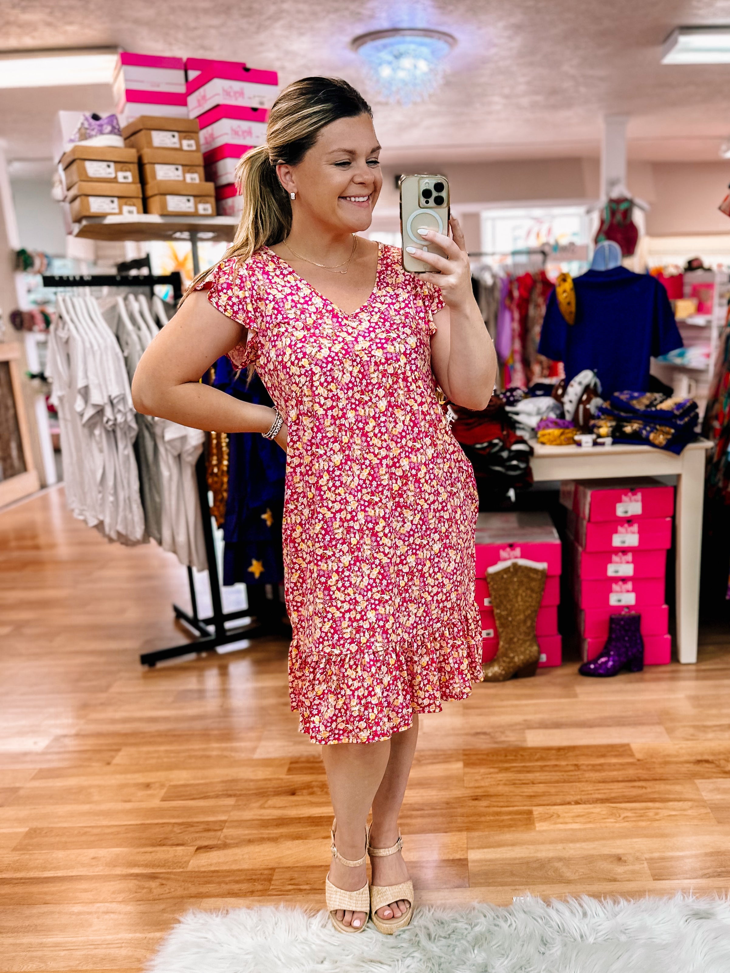 Charming You Babydoll Dress-Midi Dresses-Dear Me Southern Boutique, located in DeRidder, Louisiana