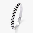 Checker Print Hinge Bangle Bracelet-Bracelets-Dear Me Southern Boutique, located in DeRidder, Louisiana