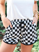 Checkerboard Checkered Everyday Shorts-Shorts-Dear Me Southern Boutique, located in DeRidder, Louisiana