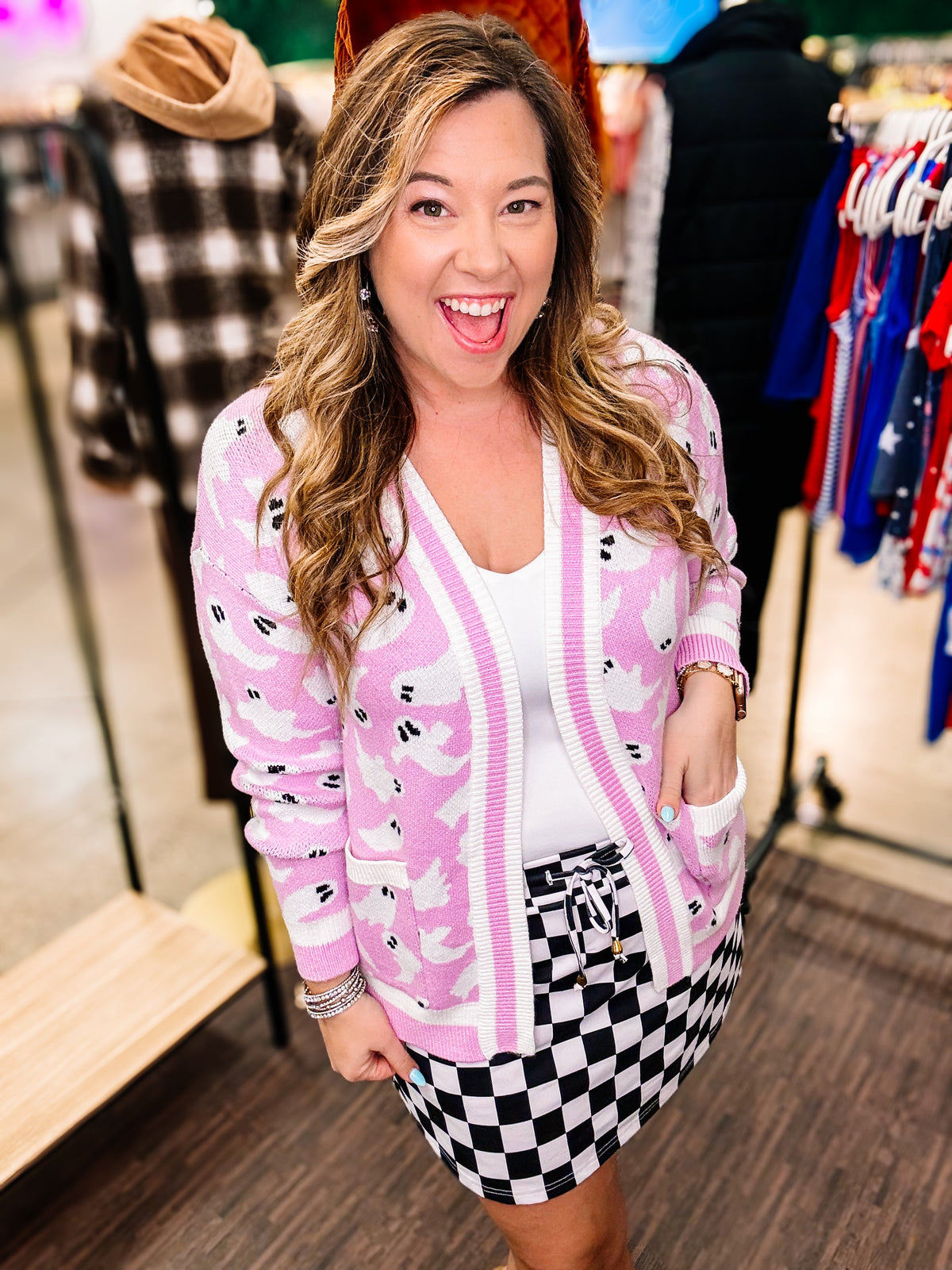 Checkerboard Checkered Everyday Skort-Presales-Dear Me Southern Boutique, located in DeRidder, Louisiana