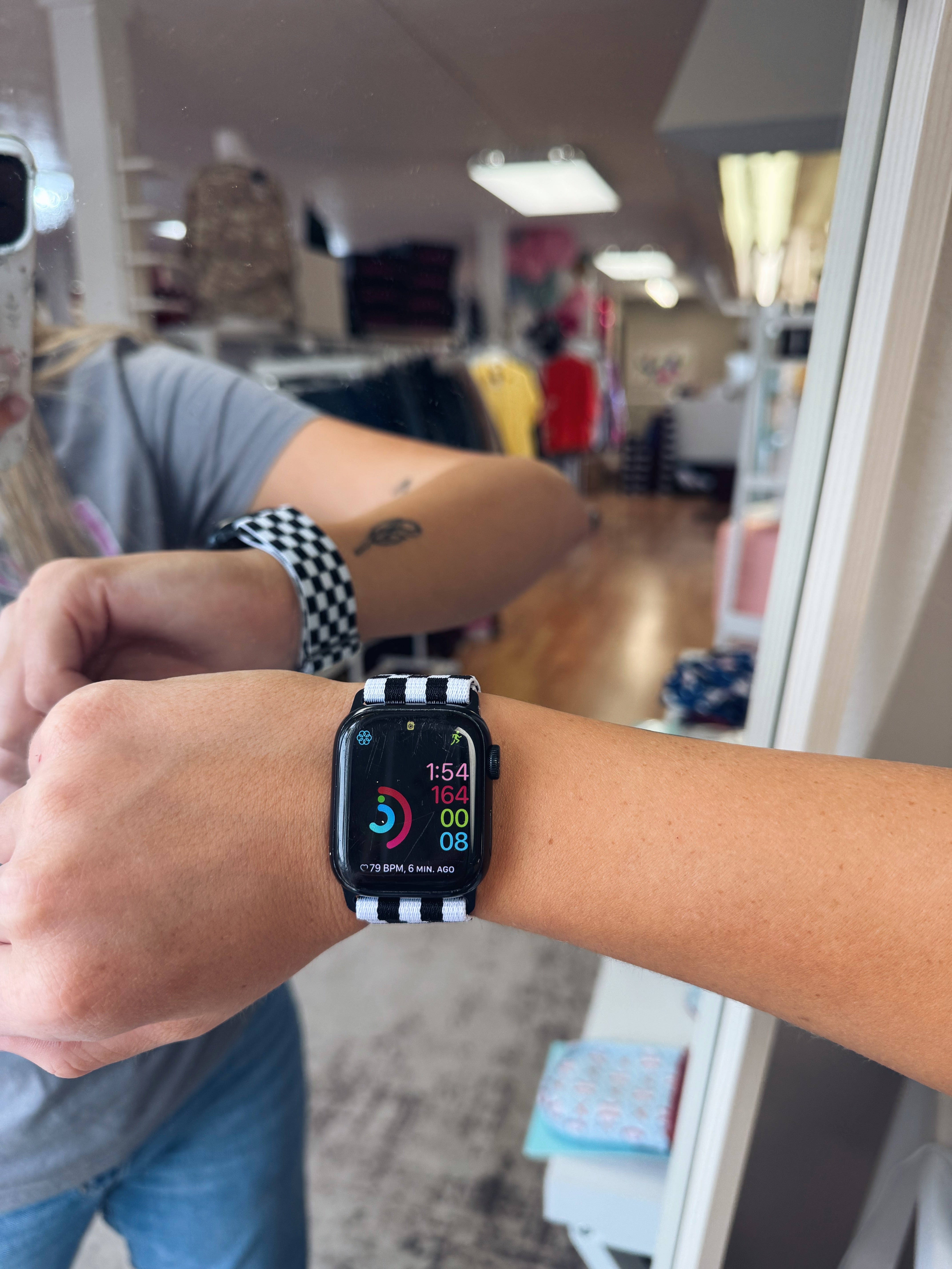 Checkered Fabric Watch Band-Jewelry - Watch Bands-Dear Me Southern Boutique, located in DeRidder, Louisiana