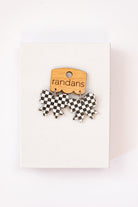Checkered Mini Bow Randans - Black & White-Earrings-Dear Me Southern Boutique, located in DeRidder, Louisiana
