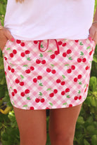 Cherry Picnic Everyday Skort-Skort-Dear Me Southern Boutique, located in DeRidder, Louisiana
