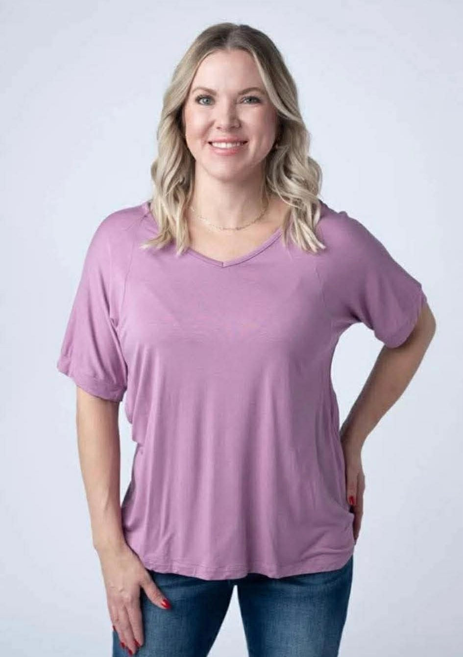 Chloe Cozy Tee -Pink-Tees-Dear Me Southern Boutique, located in DeRidder, Louisiana
