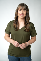 Chloe Cozy Top - Dark Olive-Tops-Dear Me Southern Boutique, located in DeRidder, Louisiana