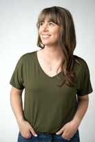 Chloe Cozy Top - Dark Olive-Tops-Dear Me Southern Boutique, located in DeRidder, Louisiana
