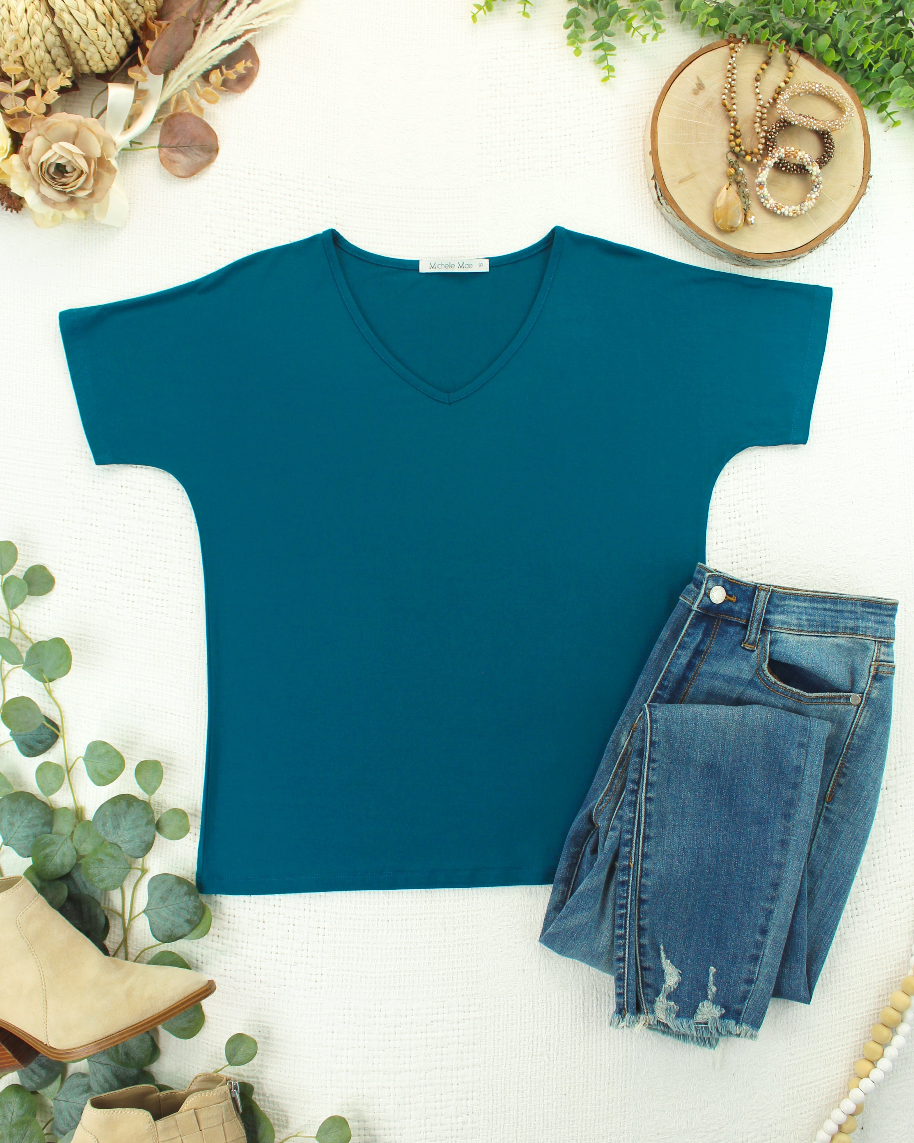 Chloe Cozy Top - Teal-Tops-Dear Me Southern Boutique, located in DeRidder, Louisiana