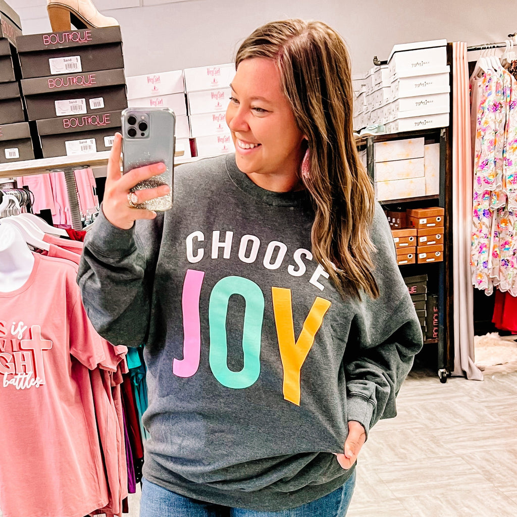 Choose Joy Sweatshirt-Dear Me Southern Boutique, located in DeRidder, Louisiana