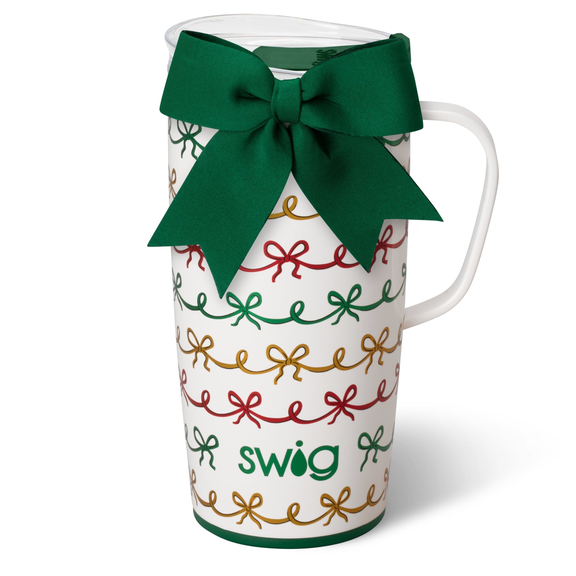 Christmas Bows Travel Mug 22oz-Travel Mugs-Dear Me Southern Boutique, located in DeRidder, Louisiana