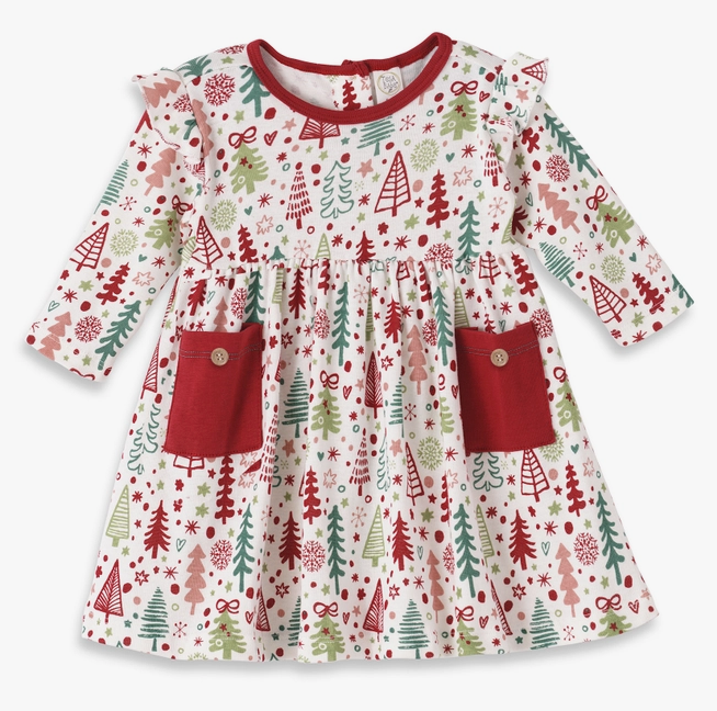 Christmas Doodle Bamboo Dress-Kids-Dear Me Southern Boutique, located in DeRidder, Louisiana