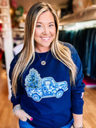 Christmas Pick-Up Pullover-Graphic Tops-Dear Me Southern Boutique, located in DeRidder, Louisiana