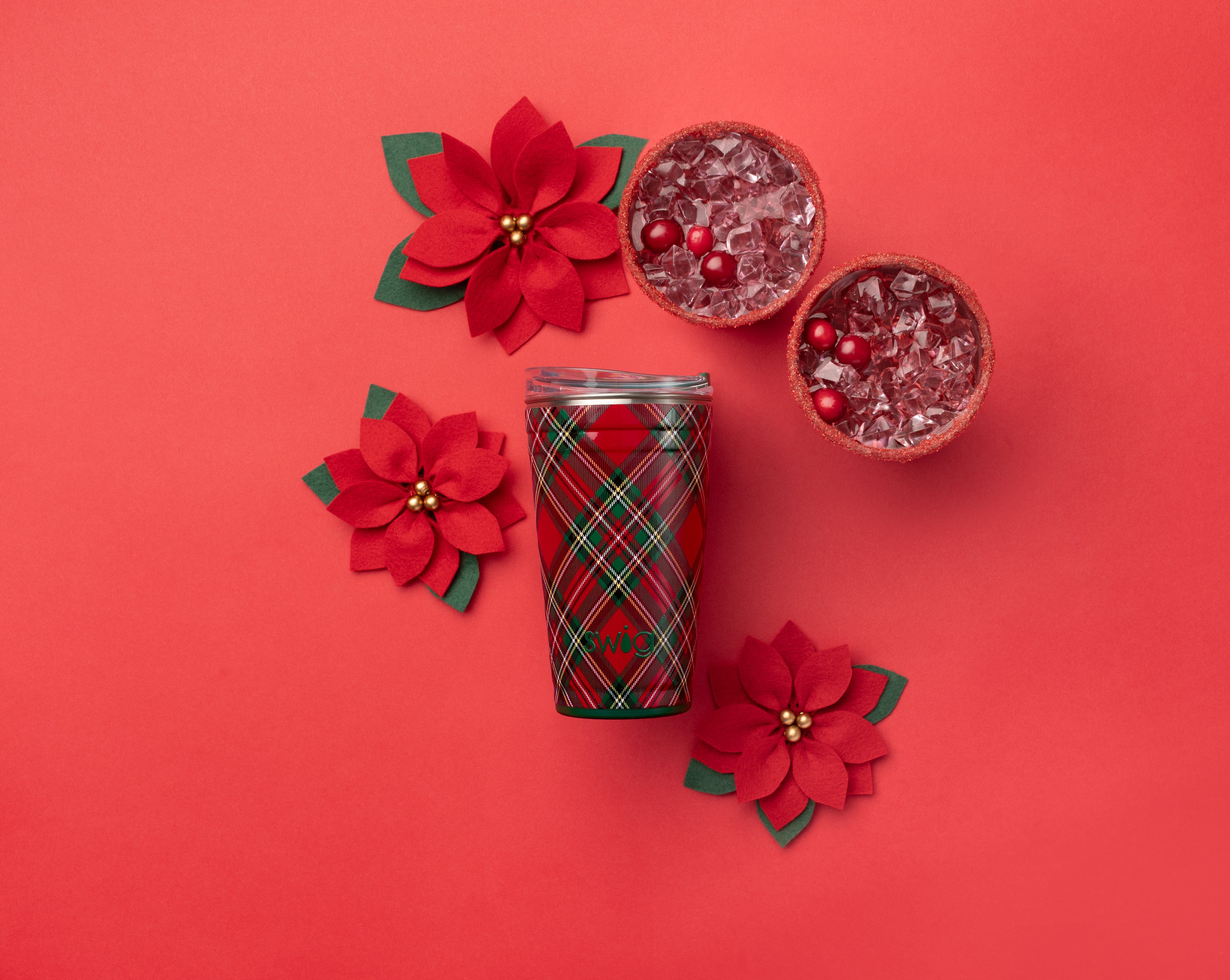 Christmas Plaid Swig 24oz Party Cup-Wine + Cocktails-Dear Me Southern Boutique, located in DeRidder, Louisiana