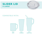 Clear Swig Slider Lid - X-Large-Lids-Dear Me Southern Boutique, located in DeRidder, Louisiana