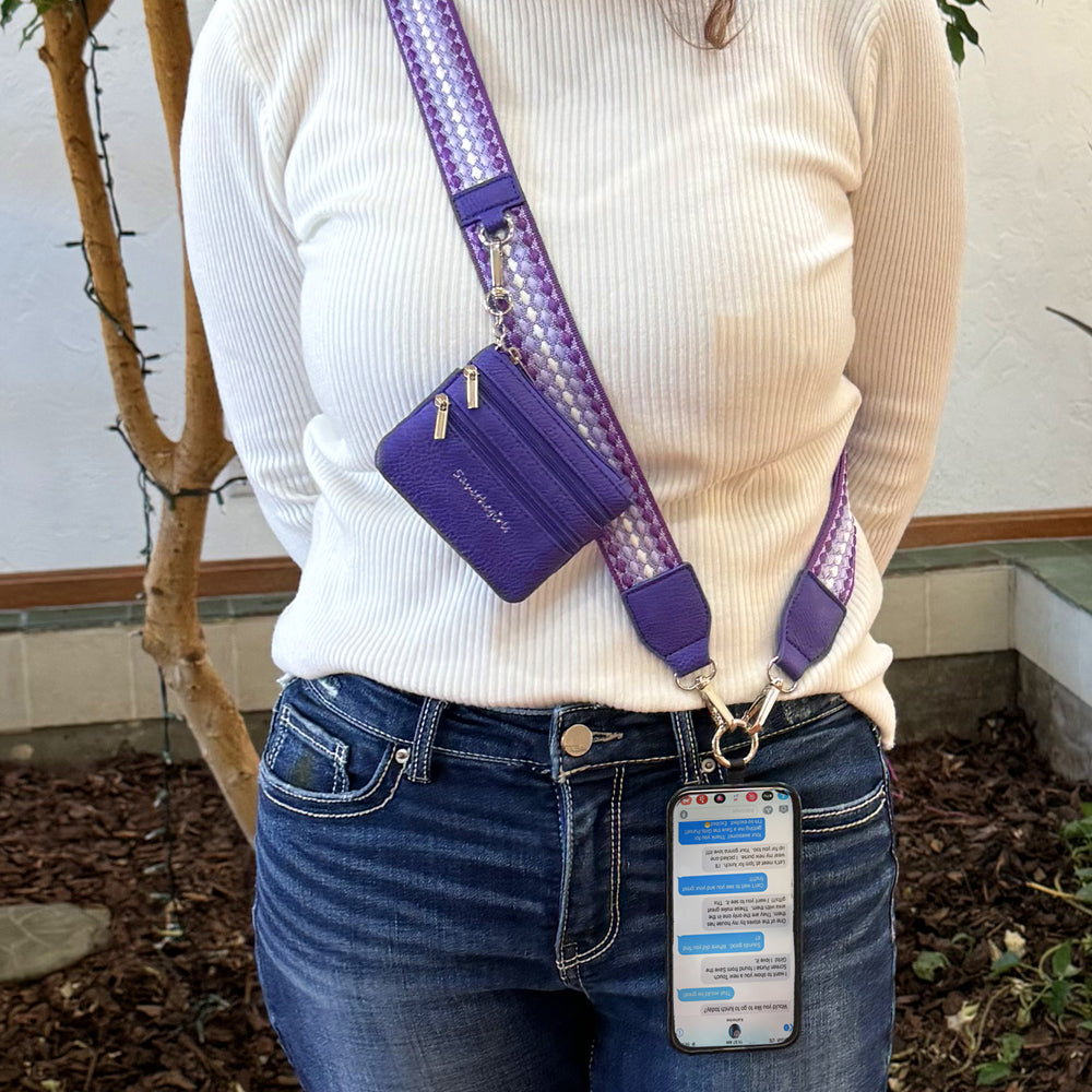 Clip & Go Strap w/Zippered Pouch- 4 Color Options-Phone Accessories-Dear Me Southern Boutique, located in DeRidder, Louisiana