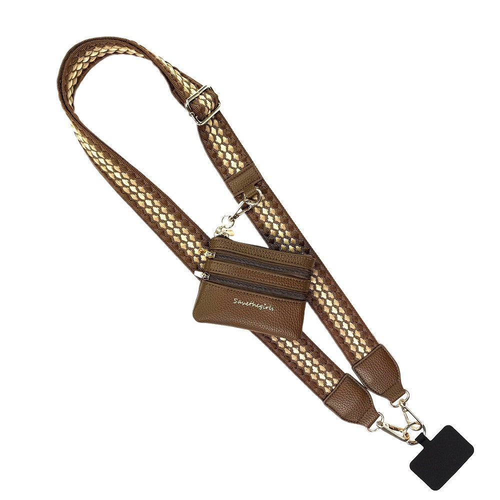 Clip & Go Strap w/Zippered Pouch- 4 Color Options-Phone Accessories-Dear Me Southern Boutique, located in DeRidder, Louisiana