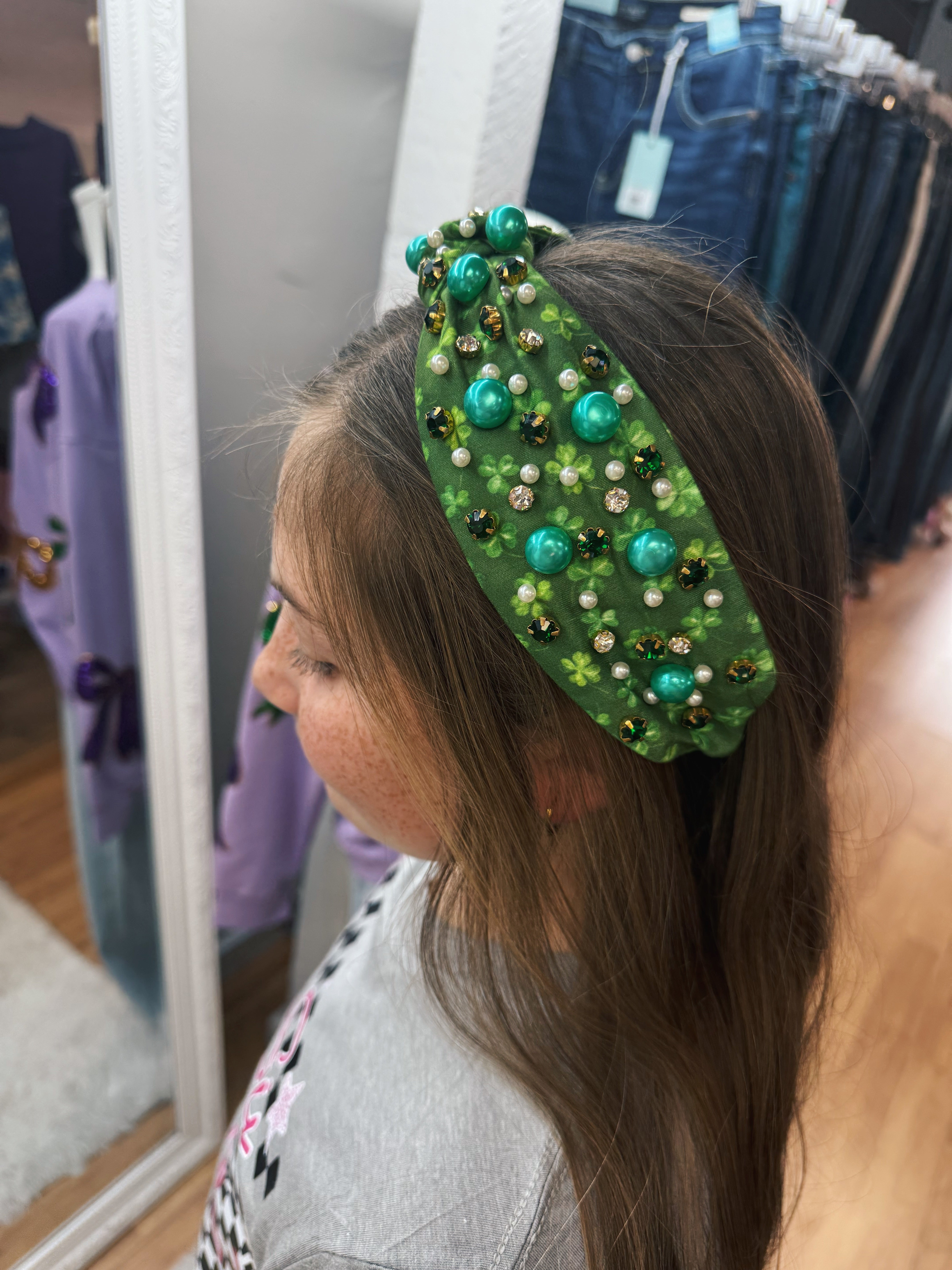 Clover Girly Knot Headband-Headbands-Dear Me Southern Boutique, located in DeRidder, Louisiana