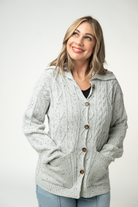 Confetti Dot Cable Cardigan Jacket - Grey-Cardigans-Dear Me Southern Boutique, located in DeRidder, Louisiana