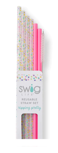 Confetti Swig Reusable Straw Set-Dear Me Southern Boutique, located in DeRidder, Louisiana