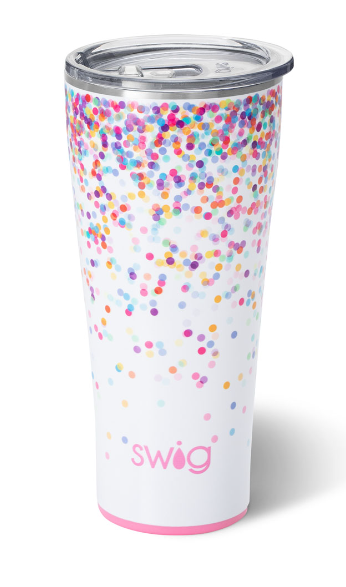 Confetti Swig Tumbler 32oz-Tumblers-Dear Me Southern Boutique, located in DeRidder, Louisiana